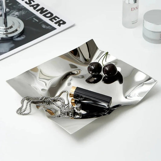 WrinkleWare | Wrinkled Stainless Steel Obsidian Tray