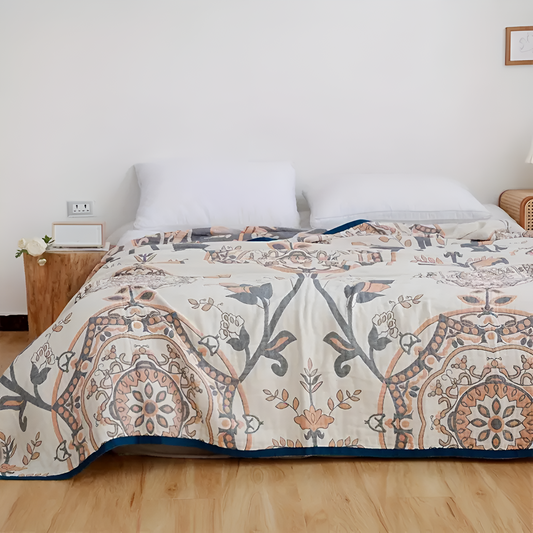 CozyNest | Floral Pattern Cotton Blanket