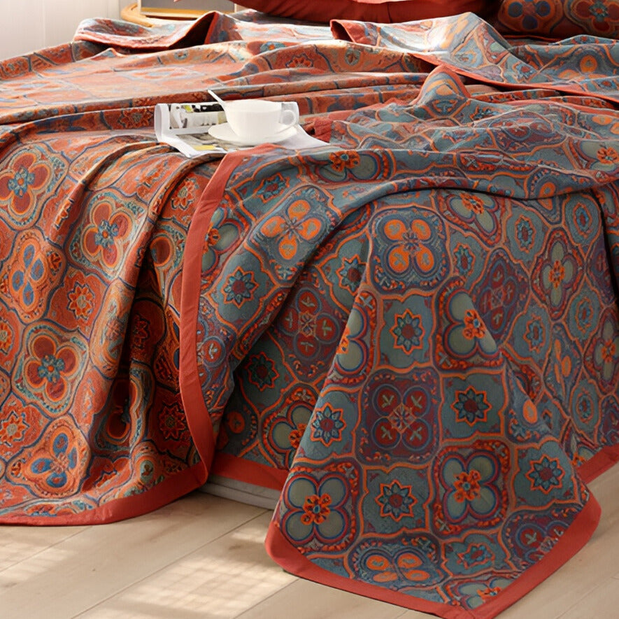 BlossomHome | Embroidery Cotton Reversible Coverlet