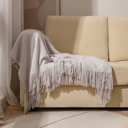 CozyWeave | Chunky Knit Tassel Throw Blanket