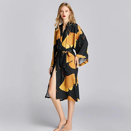 ClassicComfort | Black And Yellow Bathrobe