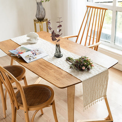 BohoHome | Playful Daisy Embroidered Boho Table Runner