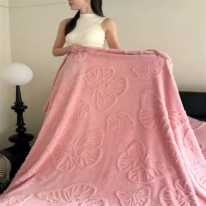 CozyNest | Butterfly Jacquard Flannel Blanket