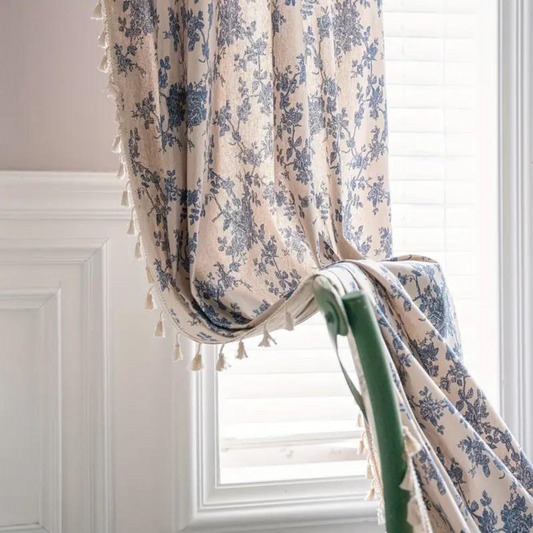 BlueBloom | Blue Rose Floral Home Curtain Drapes