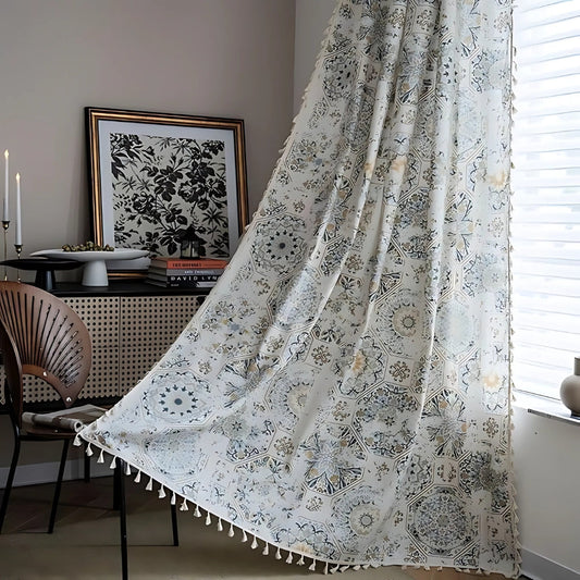 BotanicalBliss | Elegant Tassel Curtain Drapes