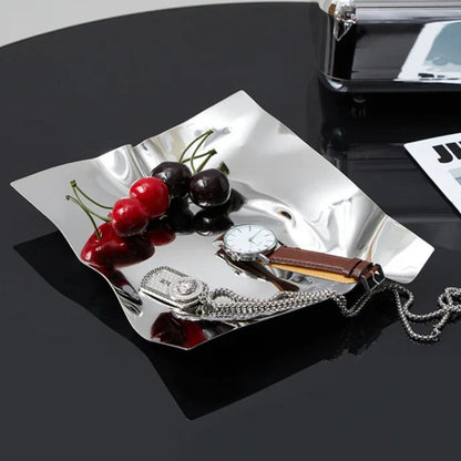 WrinkleWare | Wrinkled Stainless Steel Obsidian Tray