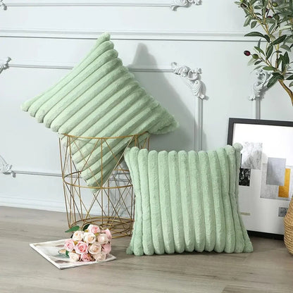 CozyNest | Green Fluffy Cushion Cover