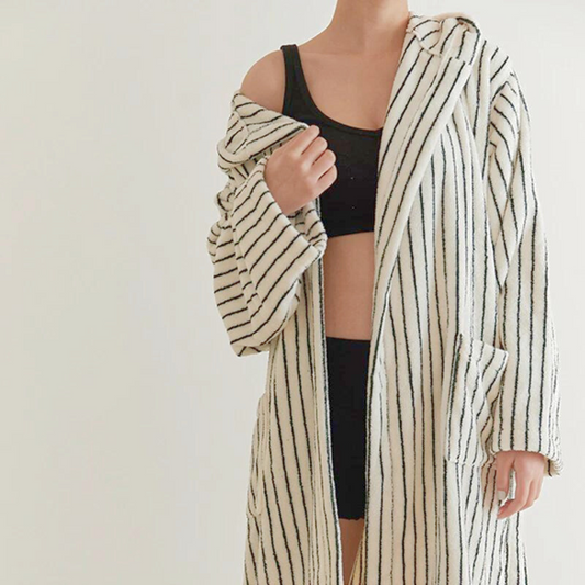 CozyWear | Striped Cotton Bathrobe For Comfort