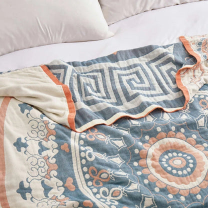 CozyWeave | Breathable Cotton Geometric Design Blanket