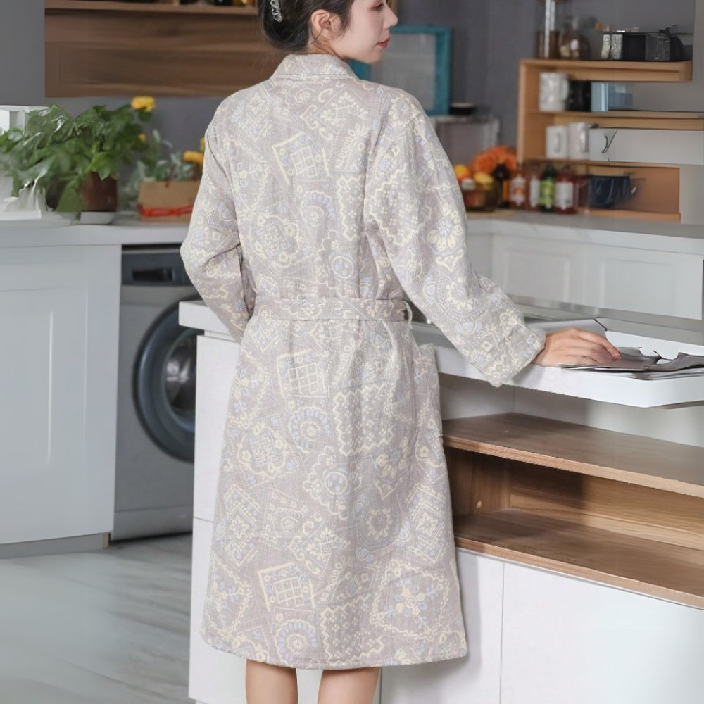 CozyLux | Plush Cotton Jacquard Bathrobe