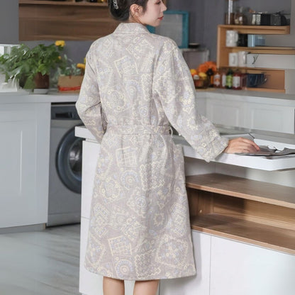 CozyLux | Plush Cotton Jacquard Bathrobe