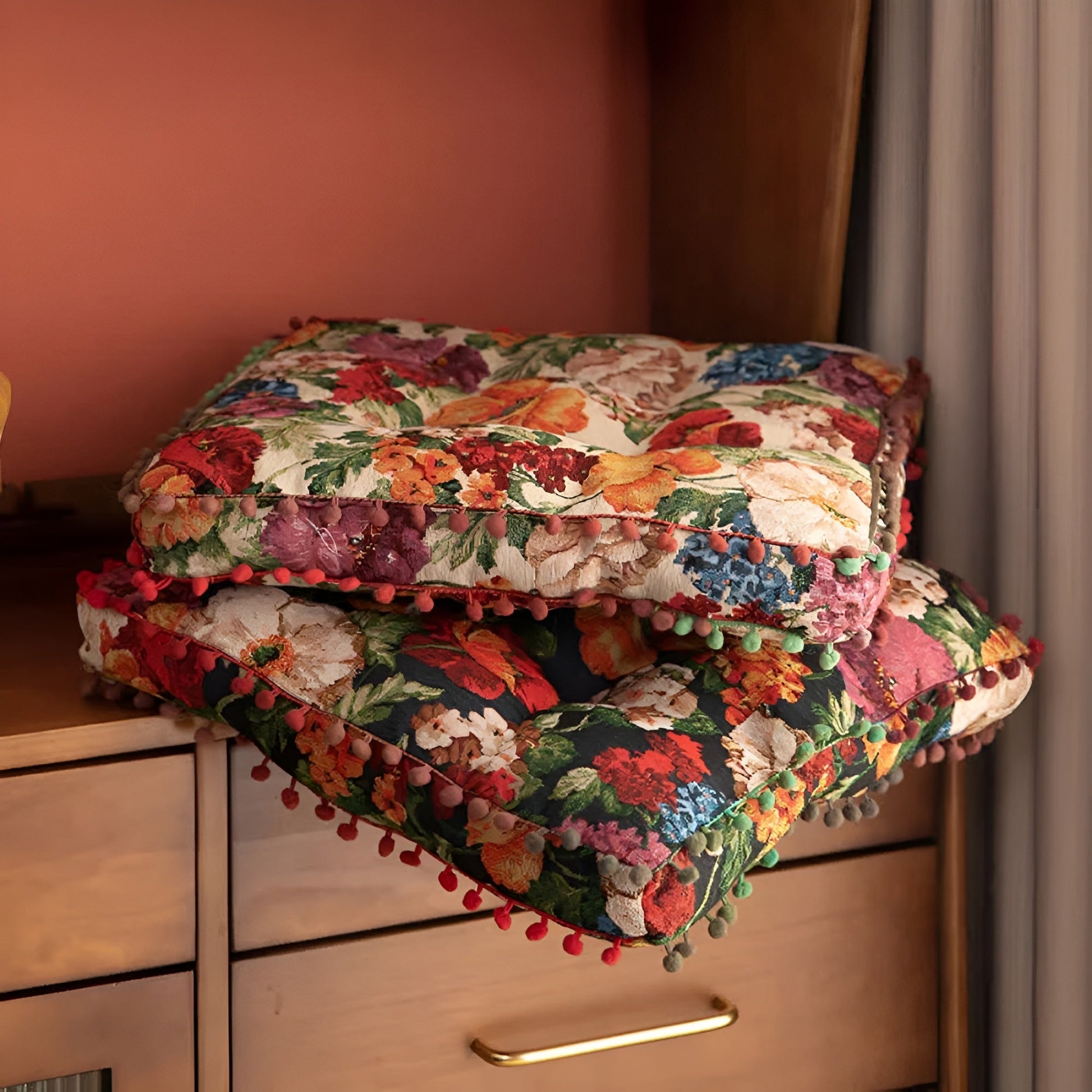 BohoChic | Retro Floral Tassel Cushion Pillow