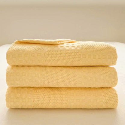 CozyHome | Blush Waffle Checkered Throw Blanket