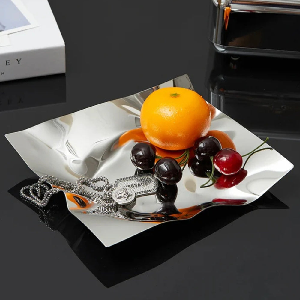 WrinkleWare | Wrinkled Stainless Steel Obsidian Tray