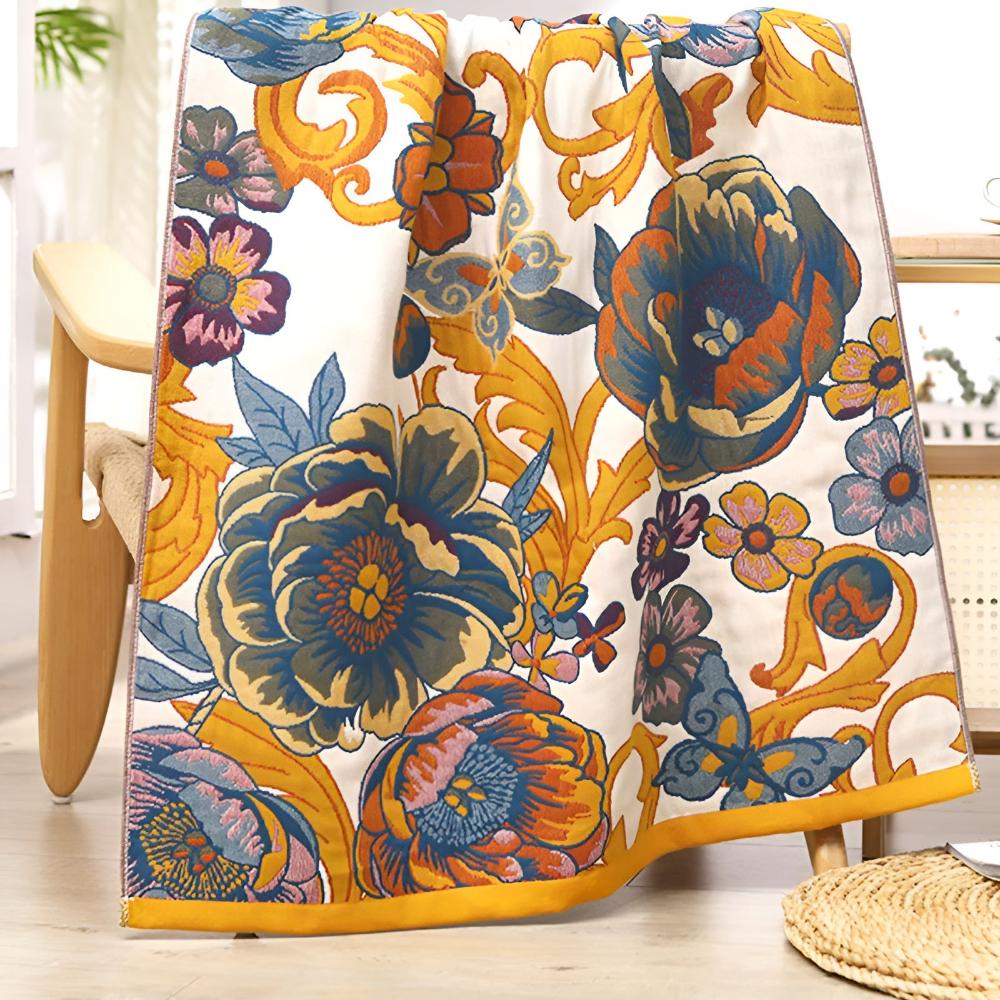 Blooming | Reversible Bath Towel with Floral Design