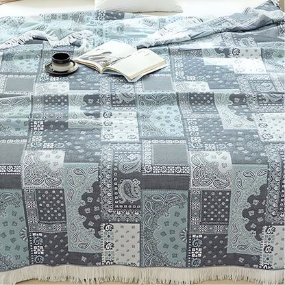 CozyWeave | Mosaic Pattern Cotton Gauze Blanket