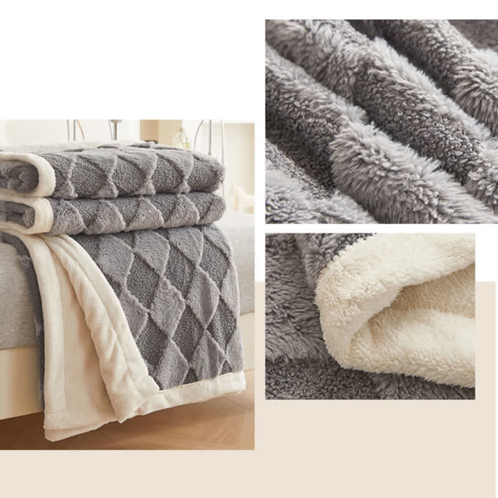 CozyNest | Soft Diamond Pattern Comfort Blanket