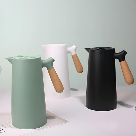 EcoServe | Elegant Insulated Carafe with Wooden Handle