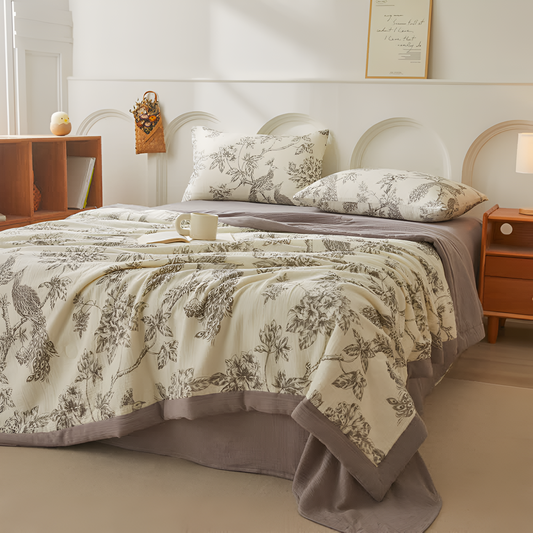 CozyNest | Soft Cotton Gauze Reversible Blanket