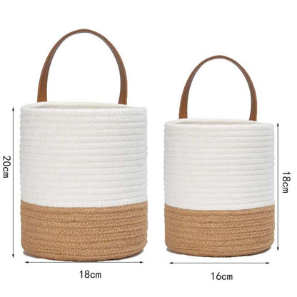 CozyNest | Woven Cotton Rope Hanging Basket 2pc Set