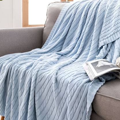 CozyWeave | Braid Knitted Cotton Throw Blanket