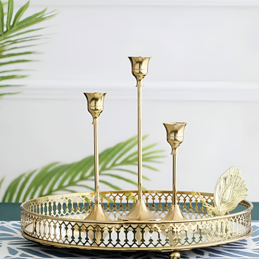 CandleGlow | Vintage Style Candle Holder Set 3Pcs
