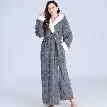 CozyWear | Plush Knitted Long Hooded Robe