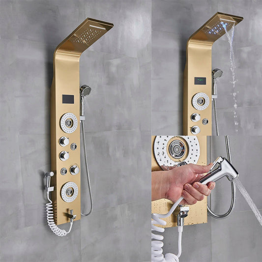 Aquanova | Bathroom Shower Panel - LED Waterfall & Temperature Control