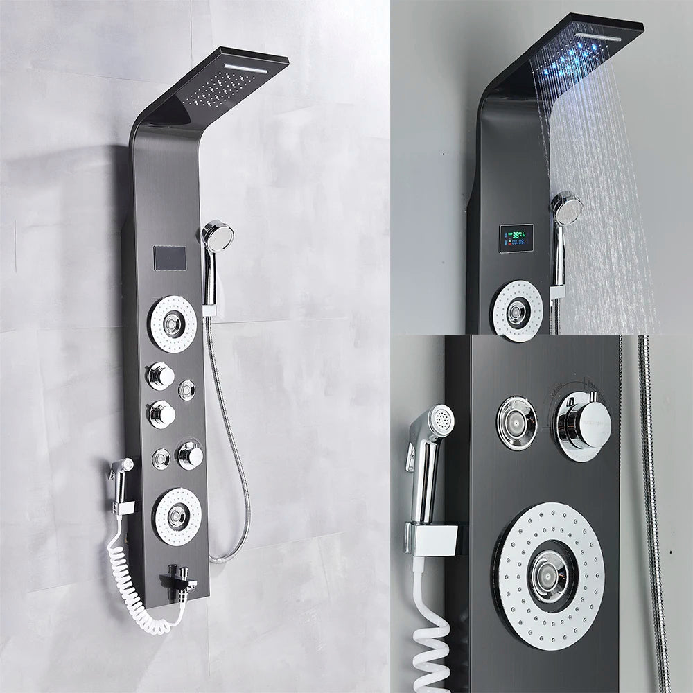 Aquanova | Bathroom Shower Panel - LED Waterfall & Temperature Control