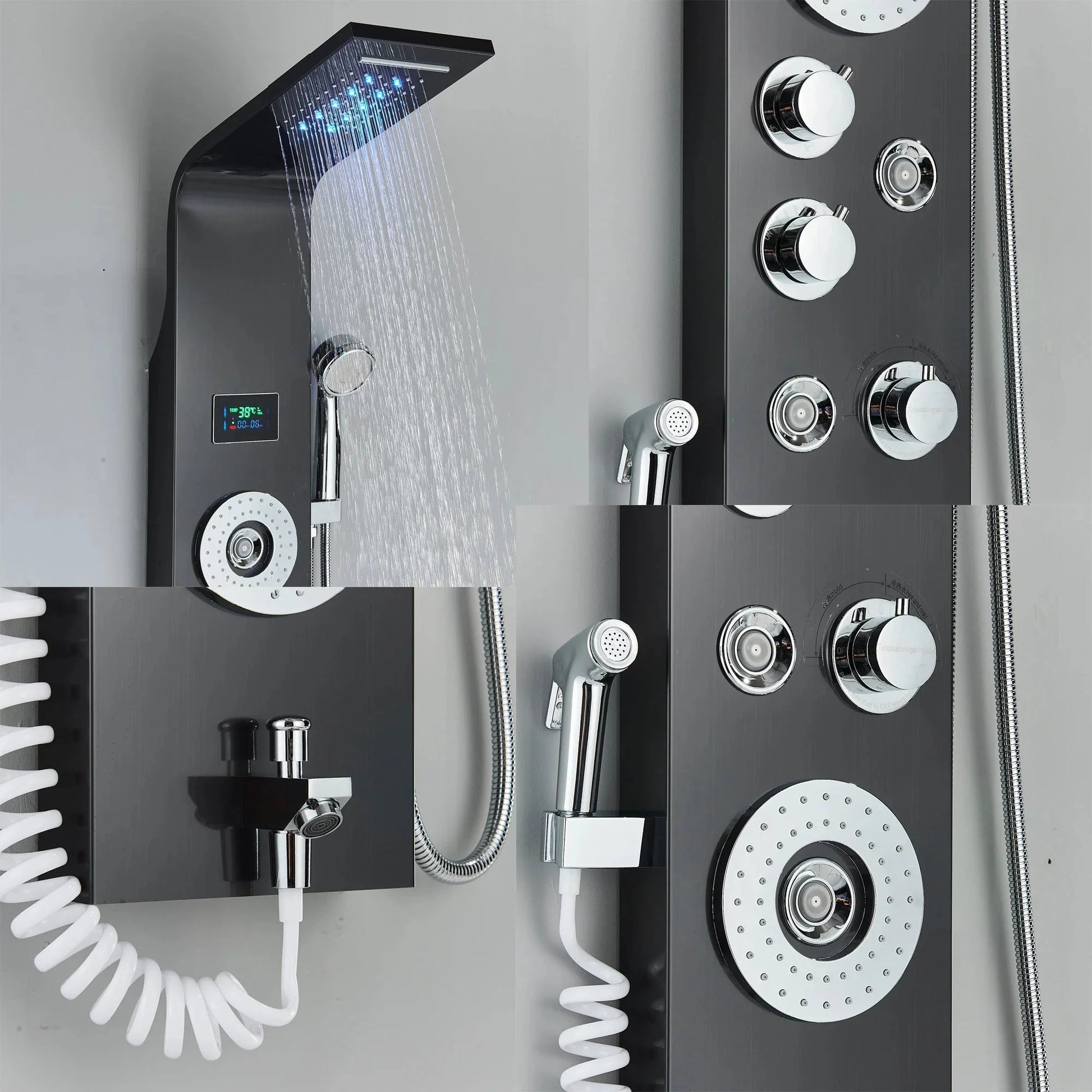 Aquanova | Bathroom Shower Panel - LED Waterfall & Temperature Control