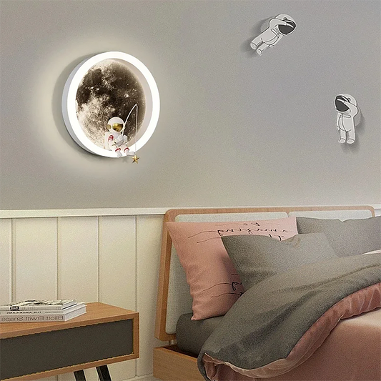 Astronaut Moon Led Wall Light - Kids Night Light