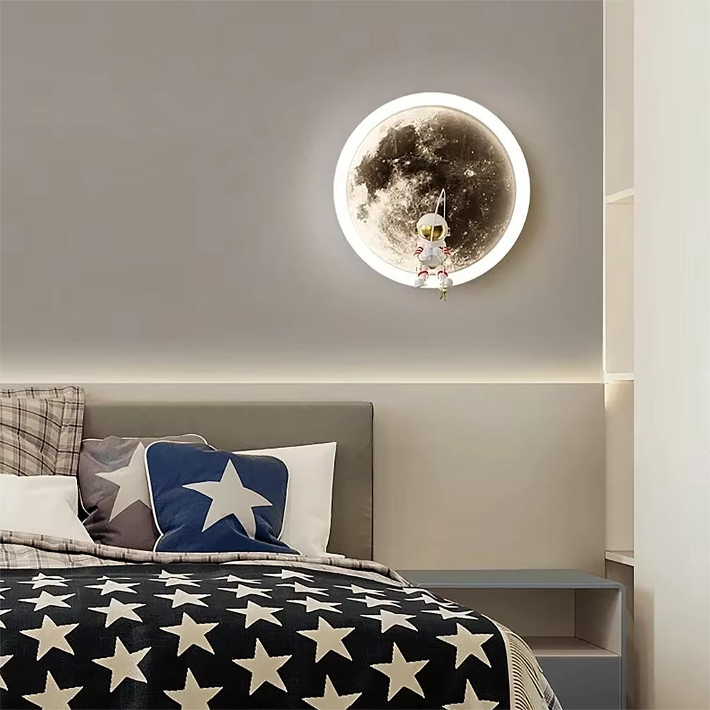Astronaut Moon Led Wall Light - Kids Night Light