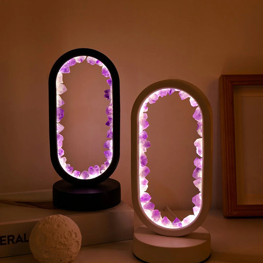 AuraStone | Natural Amethyst Calming Table Lamp