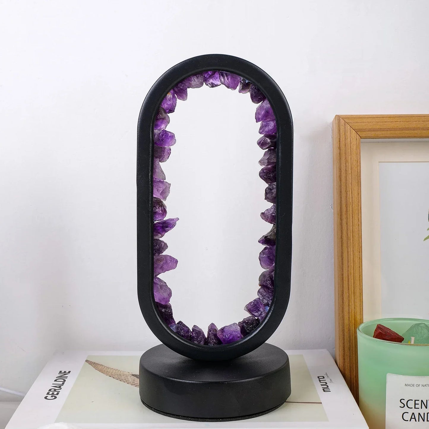 AuraStone | Natural Amethyst Calming Table Lamp