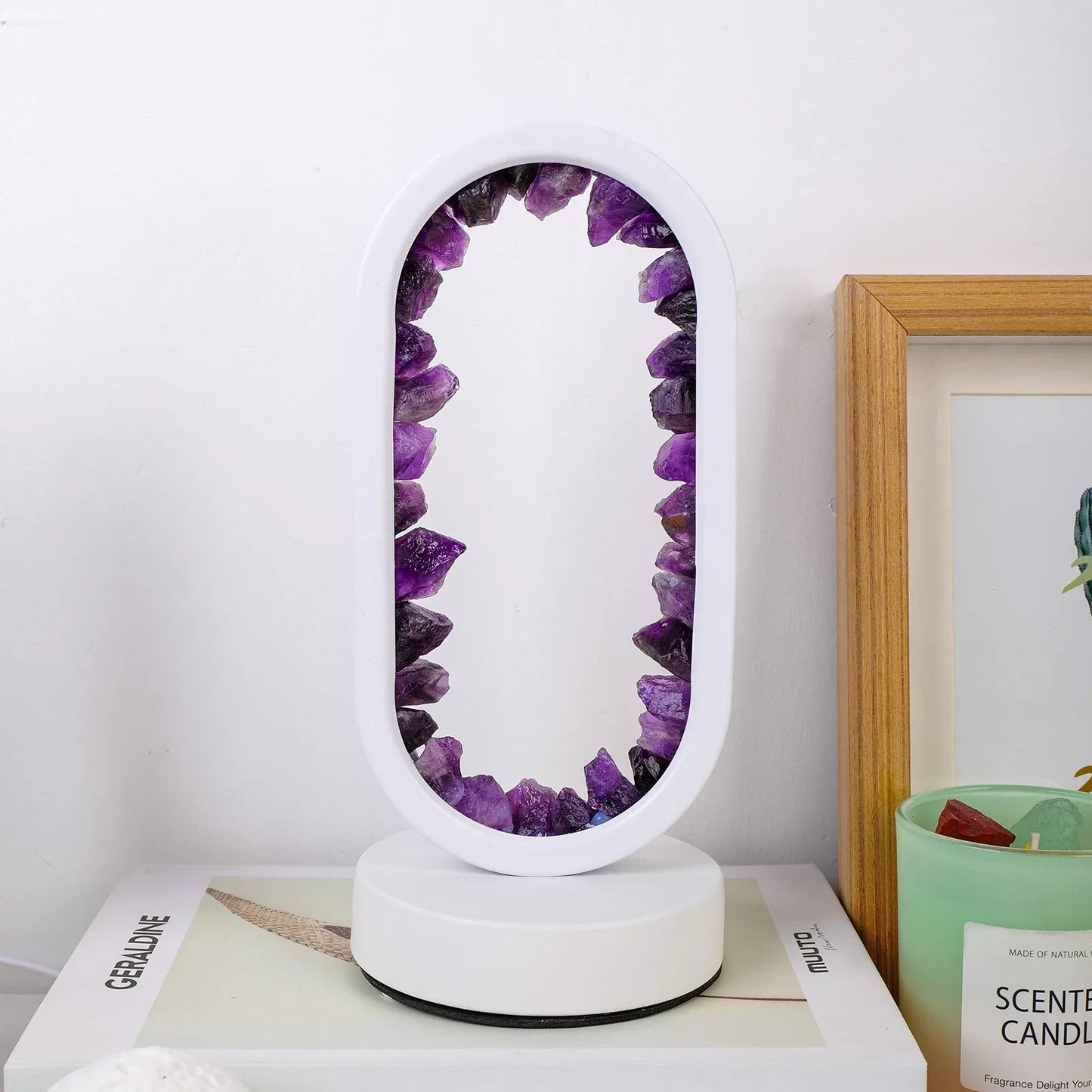 AuraStone | Natural Amethyst Calming Table Lamp