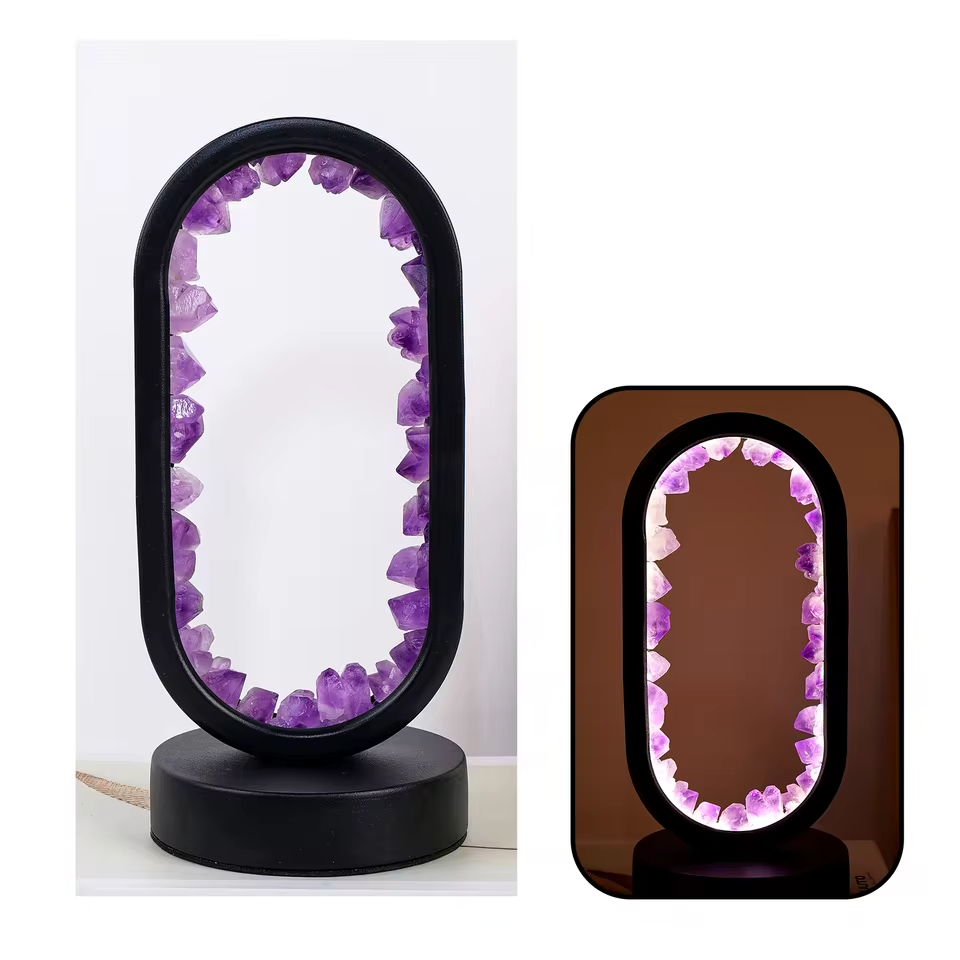 AuraStone | Natural Amethyst Calming Table Lamp