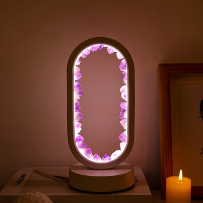 AuraStone | Natural Amethyst Calming Table Lamp