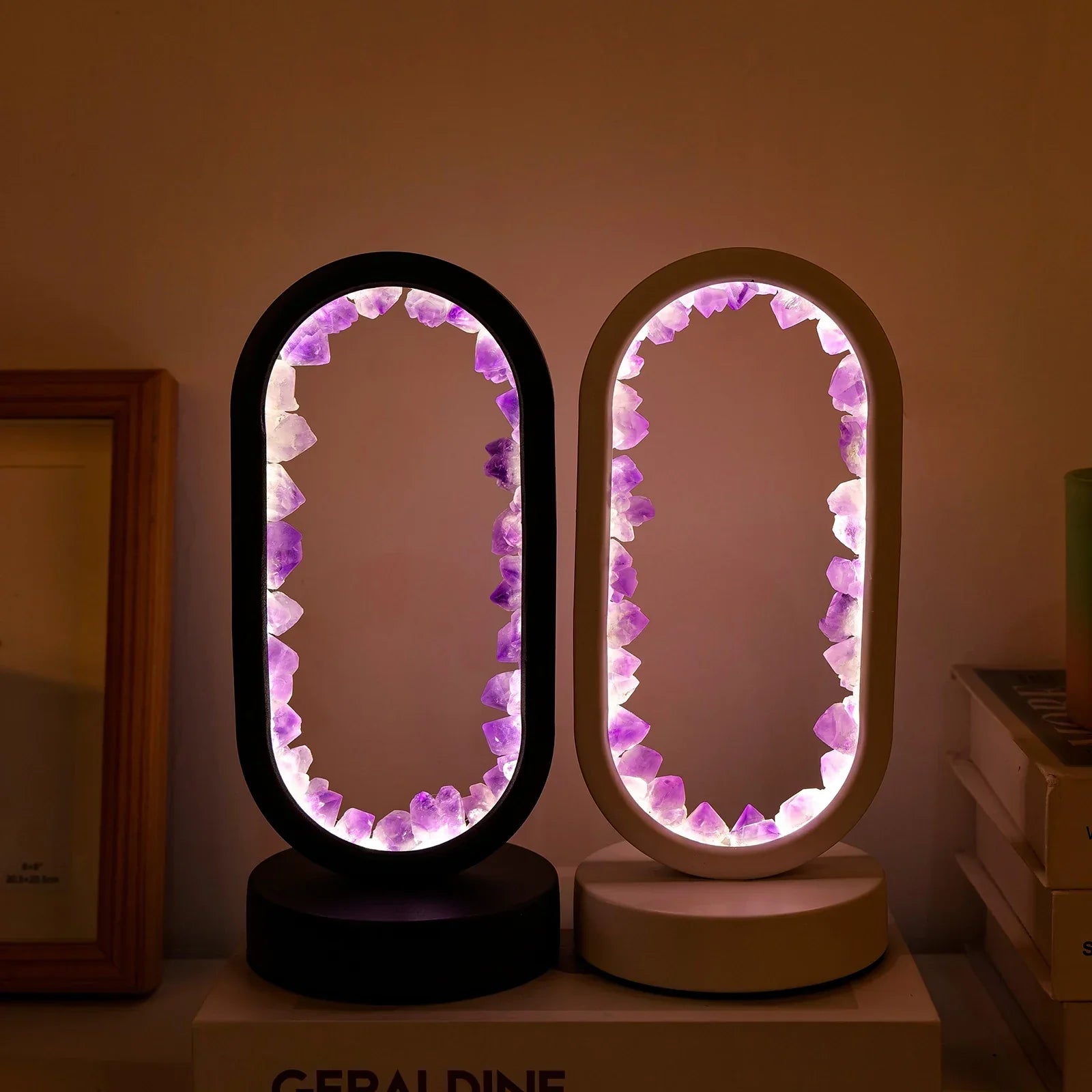 AuraStone | Natural Amethyst Calming Table Lamp