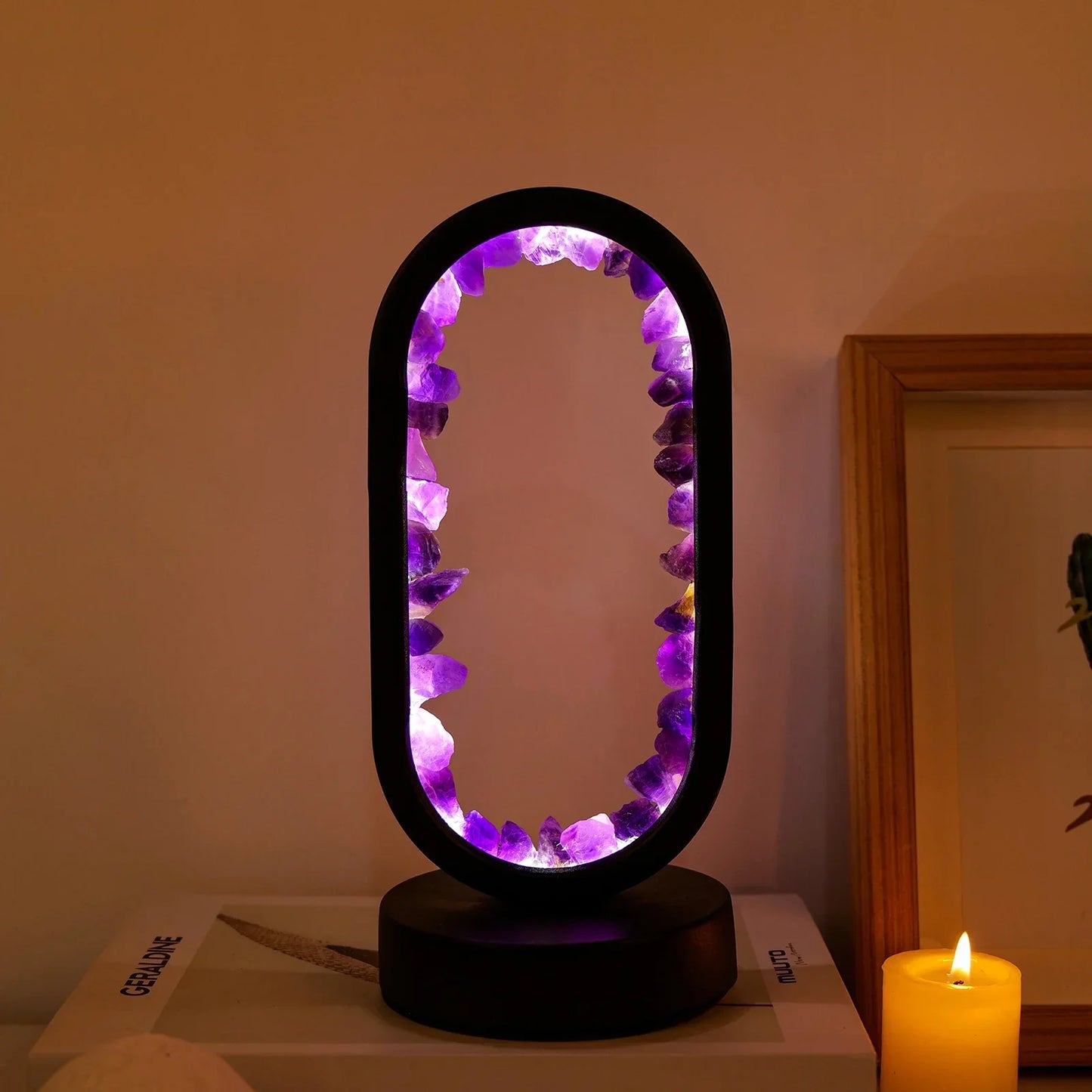 AuraStone | Natural Amethyst Calming Table Lamp