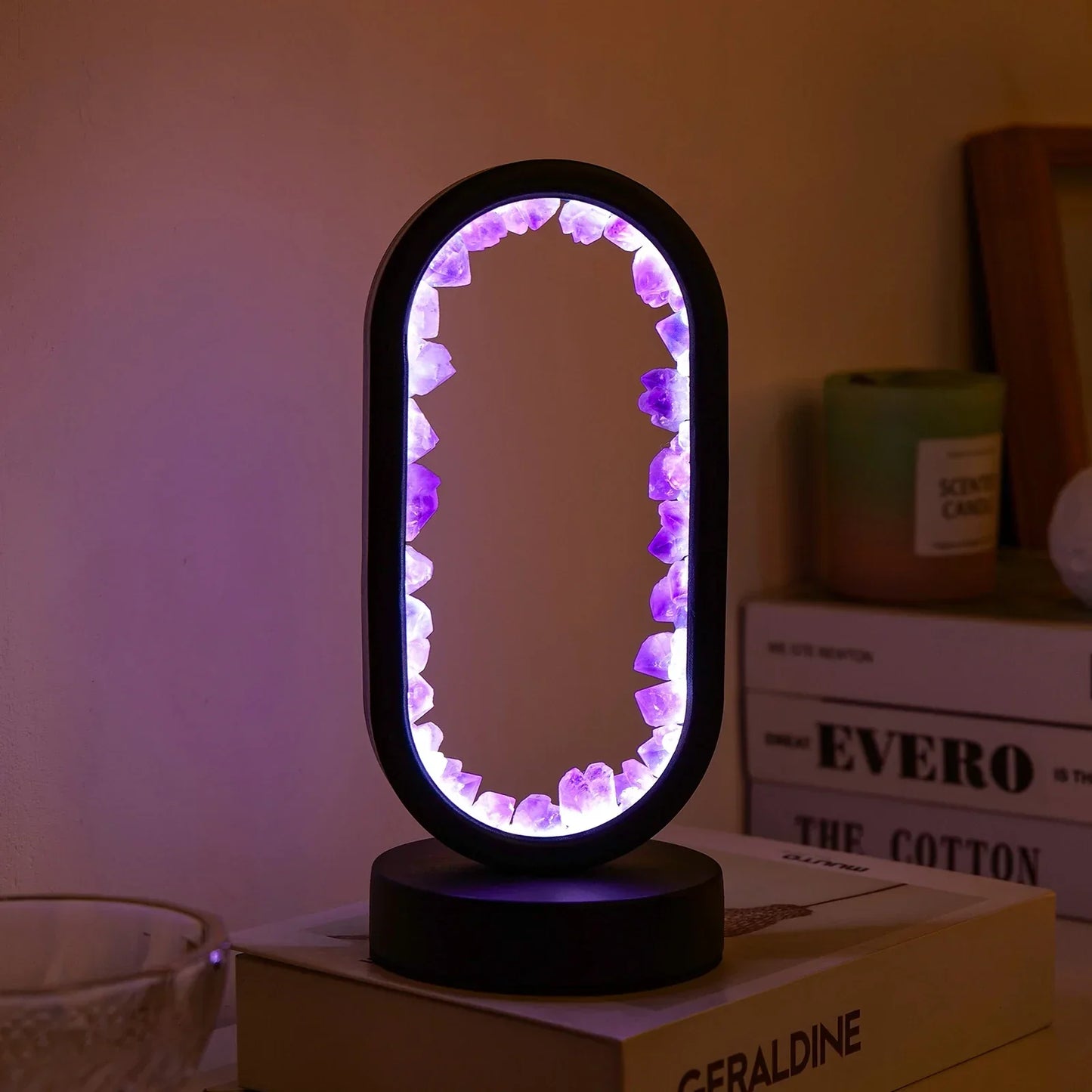 AuraStone | Natural Amethyst Calming Table Lamp