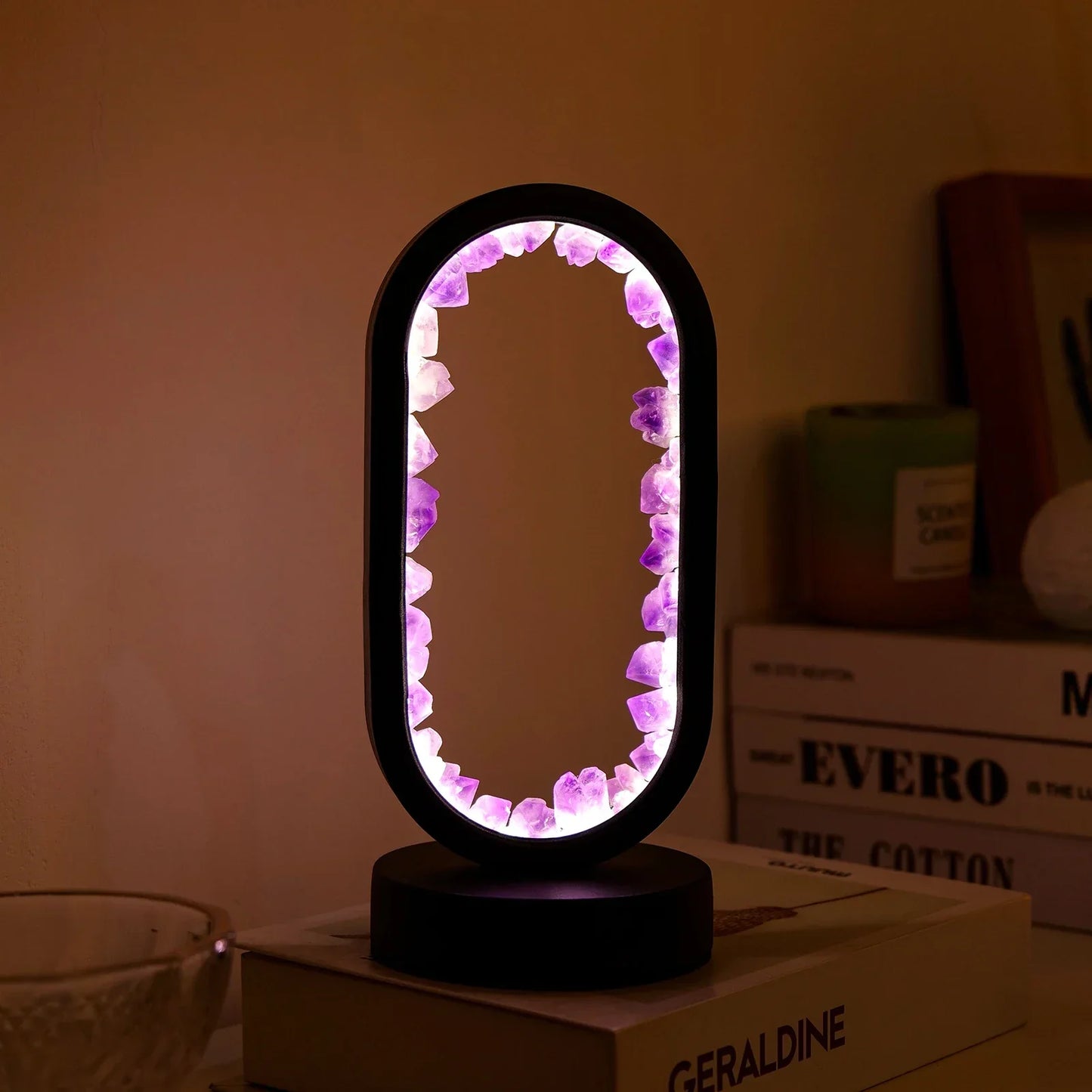 AuraStone | Natural Amethyst Calming Table Lamp