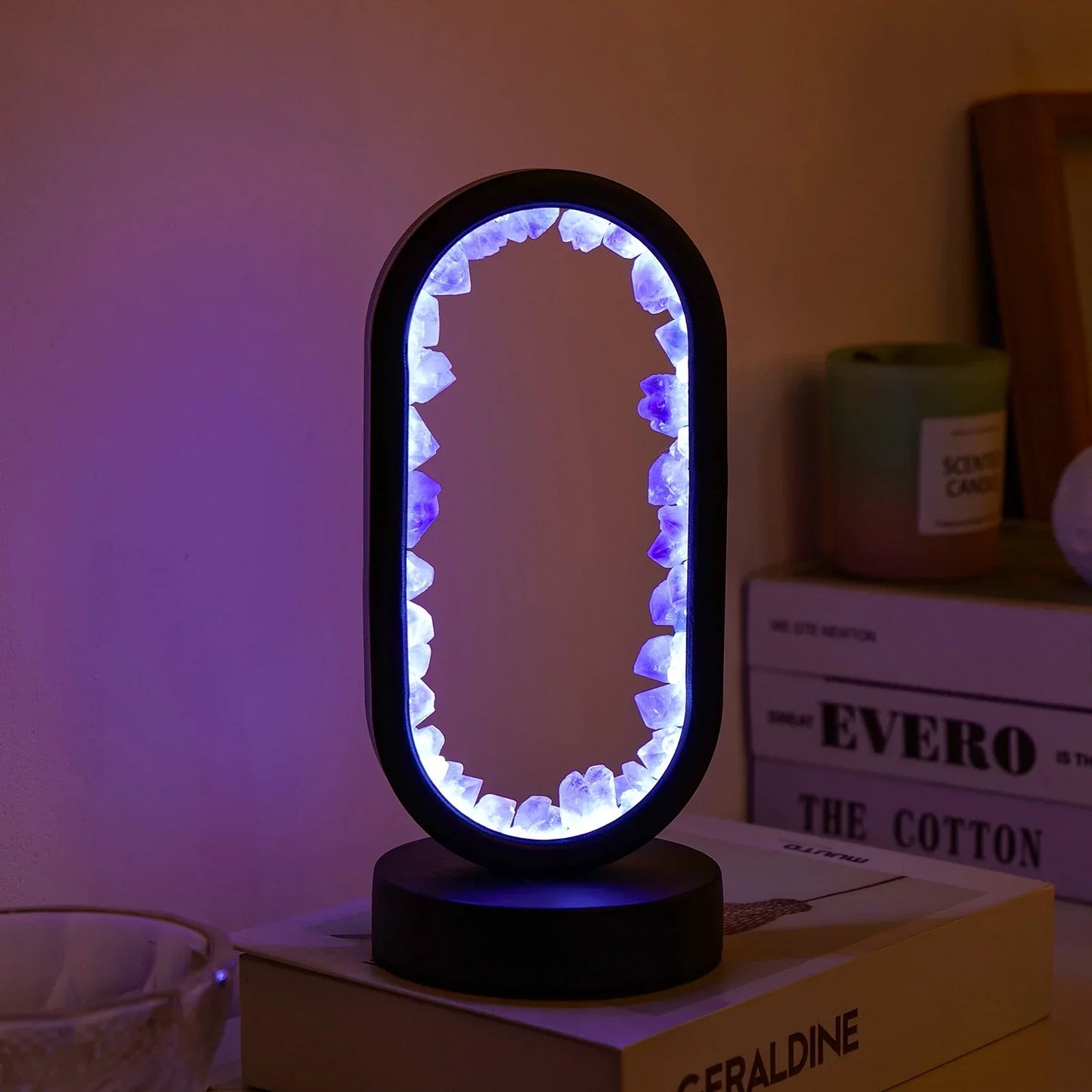 AuraStone | Natural Amethyst Calming Table Lamp