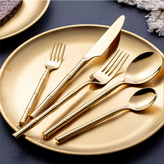 Bamboo Luxe - Bamboo Style Stainless Steel Cutlery Set