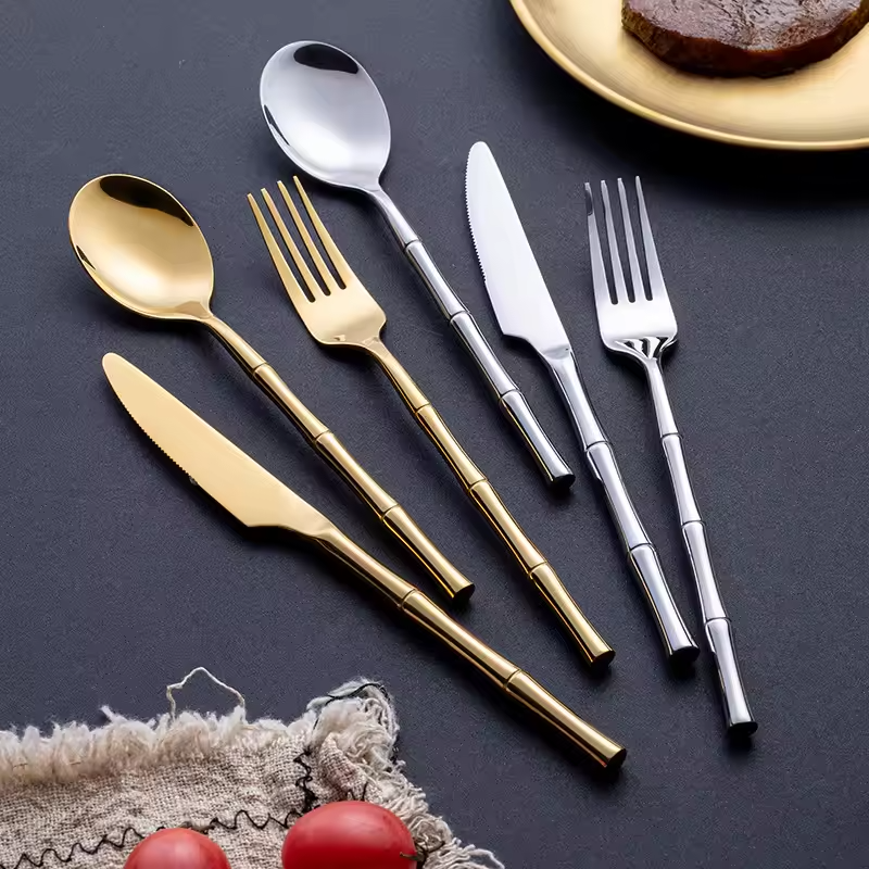 Bamboo Luxe - Bamboo Style Stainless Steel Cutlery Set