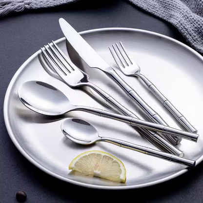 Bamboo Luxe - Bamboo Style Stainless Steel Cutlery Set