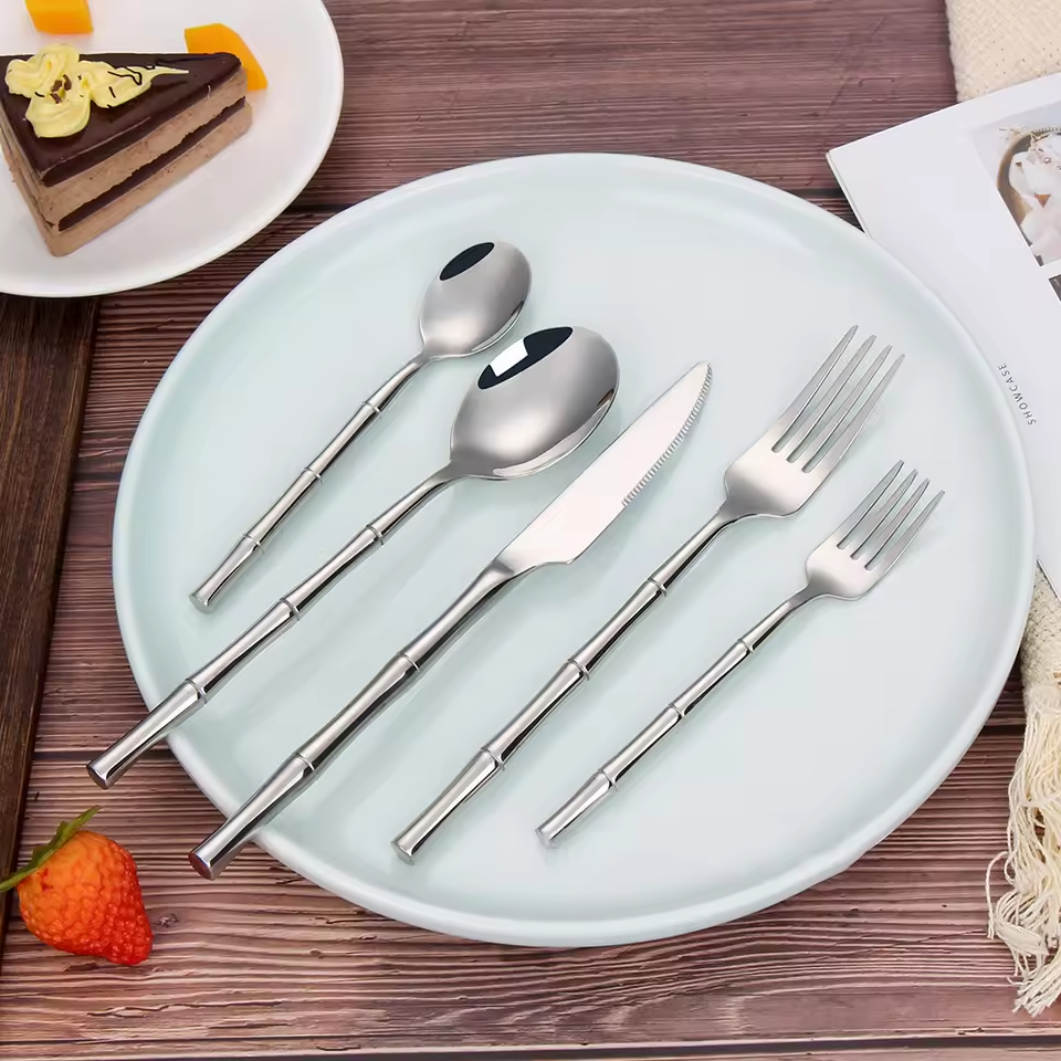 Bamboo Luxe - Bamboo Style Stainless Steel Cutlery Set