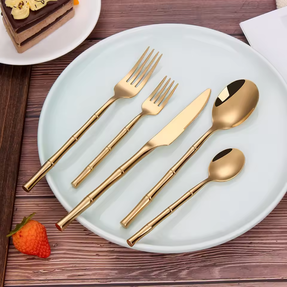 Bamboo Luxe - Bamboo Style Stainless Steel Cutlery Set