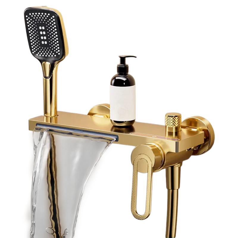 Castello | Solid Brass Bathtub Faucet - Single Handle & Hand Shower