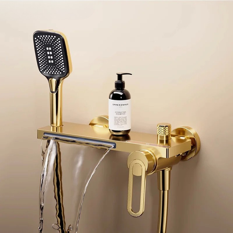 Castello | Solid Brass Bathtub Faucet - Single Handle & Hand Shower