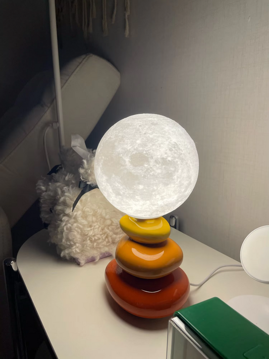 Colorful Stone Table Lamp - Creative Nordic Stacked Design Bedside Light